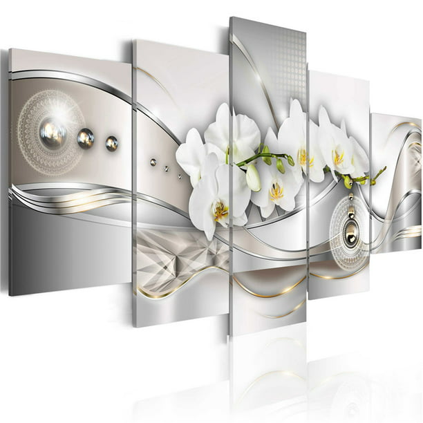 5pcs/set Abstract Flower Canvas Art Painting Wall Picture Modern Home Decors Kit